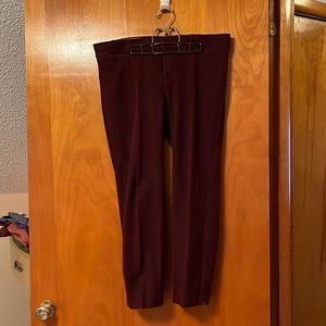 Maroon stretch dress pants